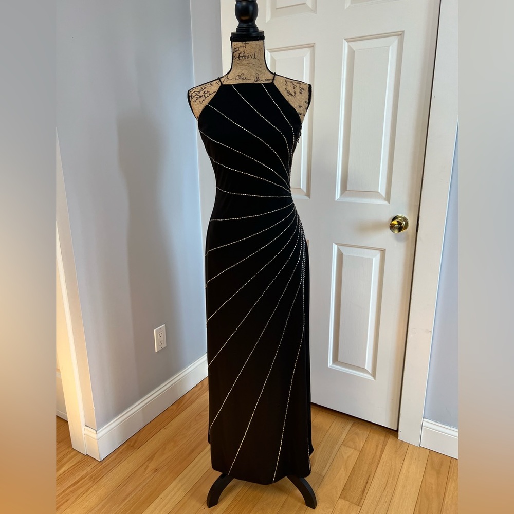 Black Delaru dress with sequins. Fits like an Xs/s